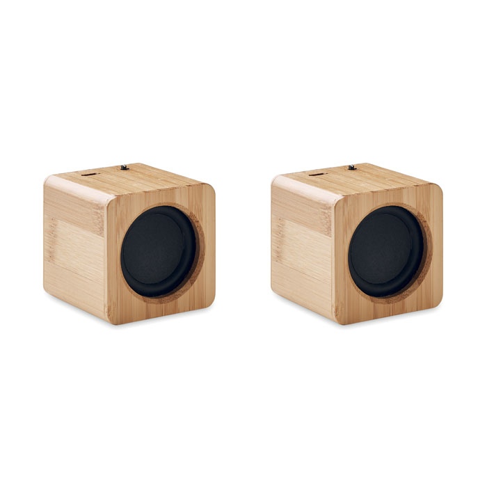 AUDIO SET - 2 haut parleurs sans fil bambou
