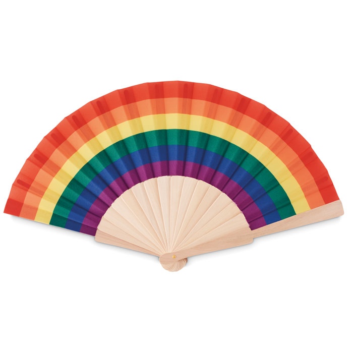 BOWFAN - Eventail en bois arc-en-ciel