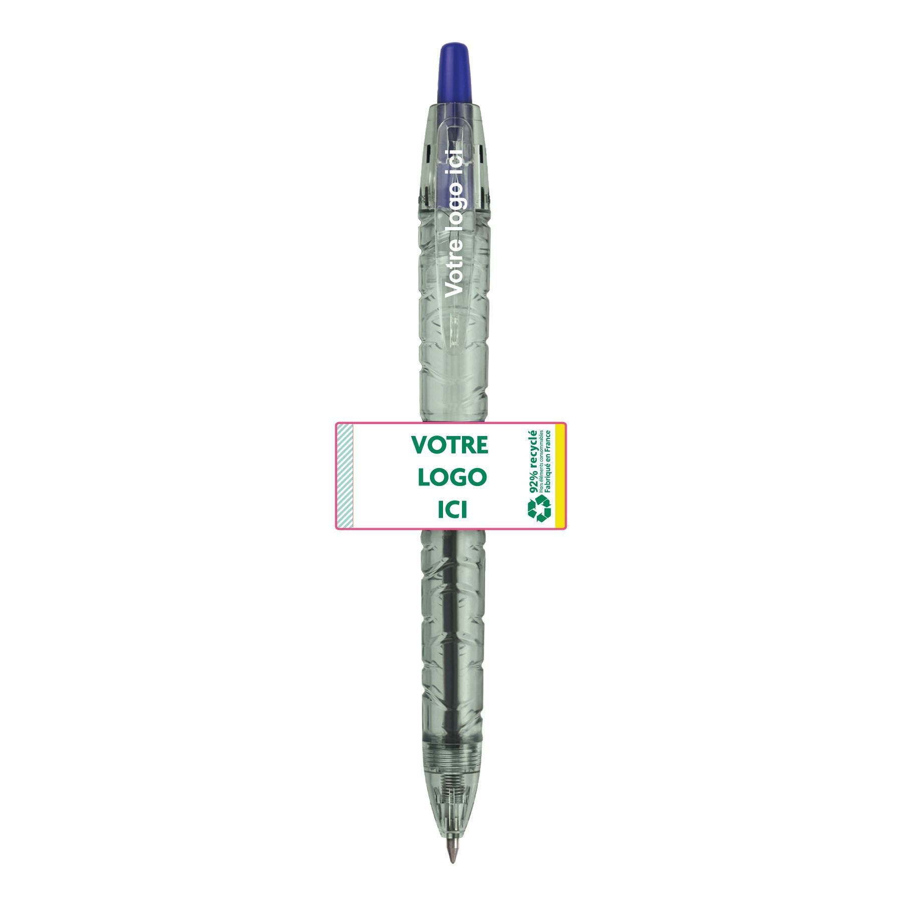 Stylo bille PILOT B2P Ecoball bleu ou noir (+ étiquette quadri)