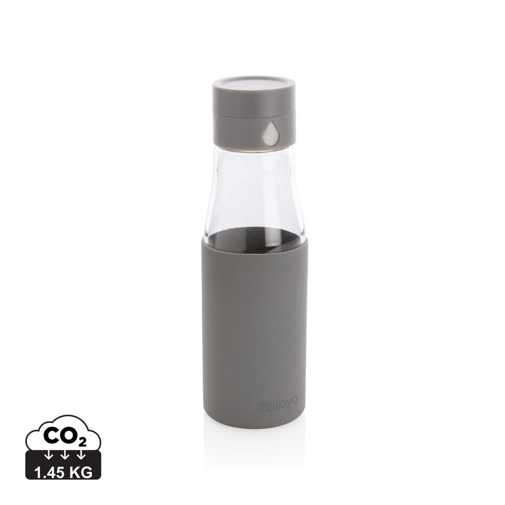 Bouteille en verre 600ml avec compteur d'hydradation Ukiyo