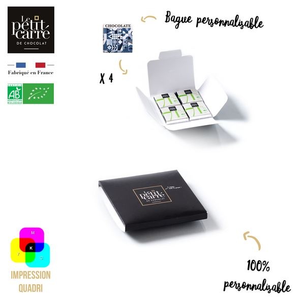 Carte 4 Carrés Bio avec bagues personnalisables