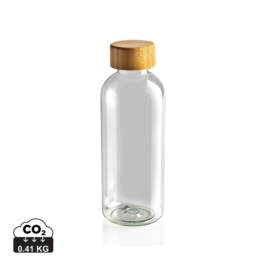 Bouteille 600ml en rPET RCS avec couvercle en bambou