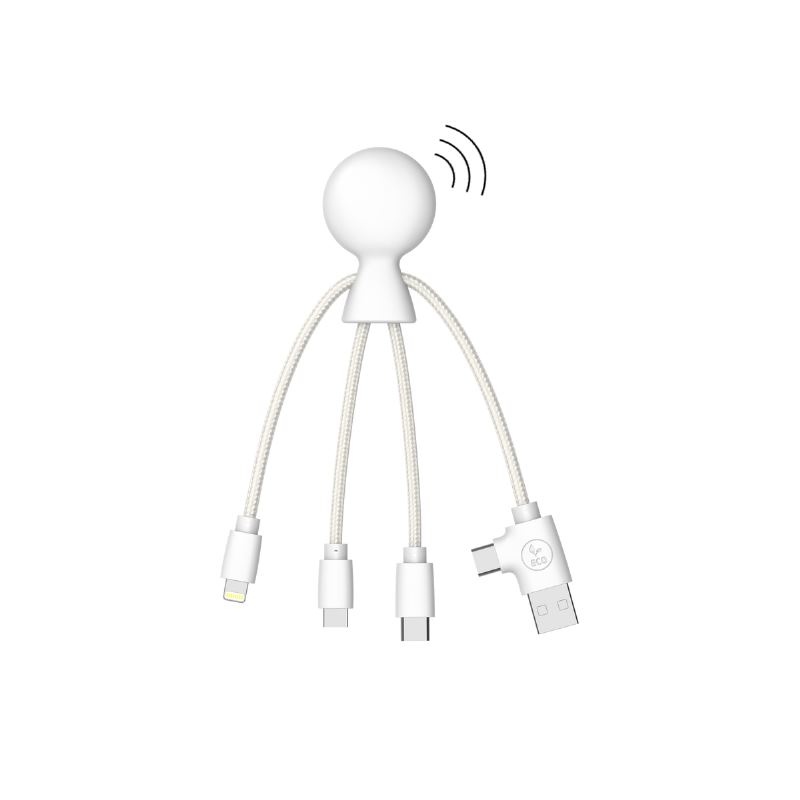 Mr Bio Smart - Câble de charge multi-connecteurs Double entrée Type-C & USB NFC