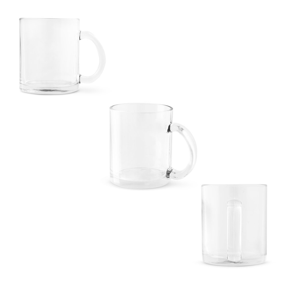 Mug en verre transparent personnalisable en sublimation d'une