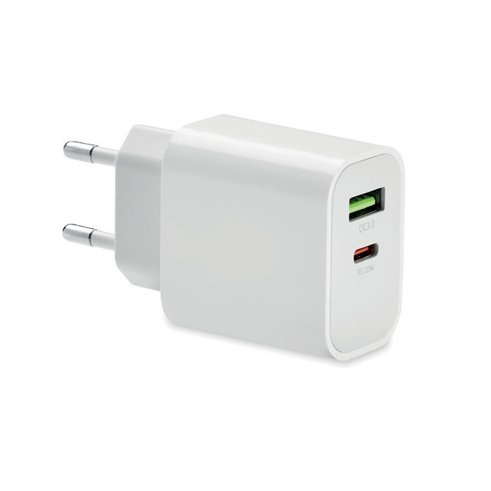 PORT - Chargeur 18W 2 ports, prise UE