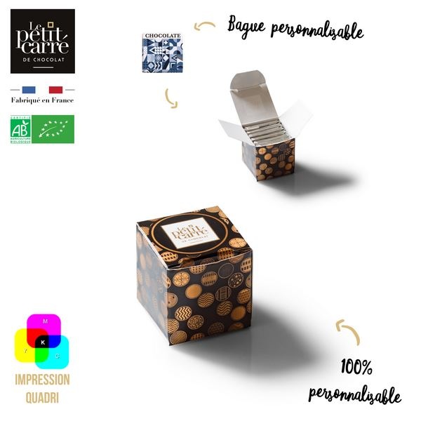 Carte 6 Carrés Bio avec bagues personnalisables - Impression Recto-Verso