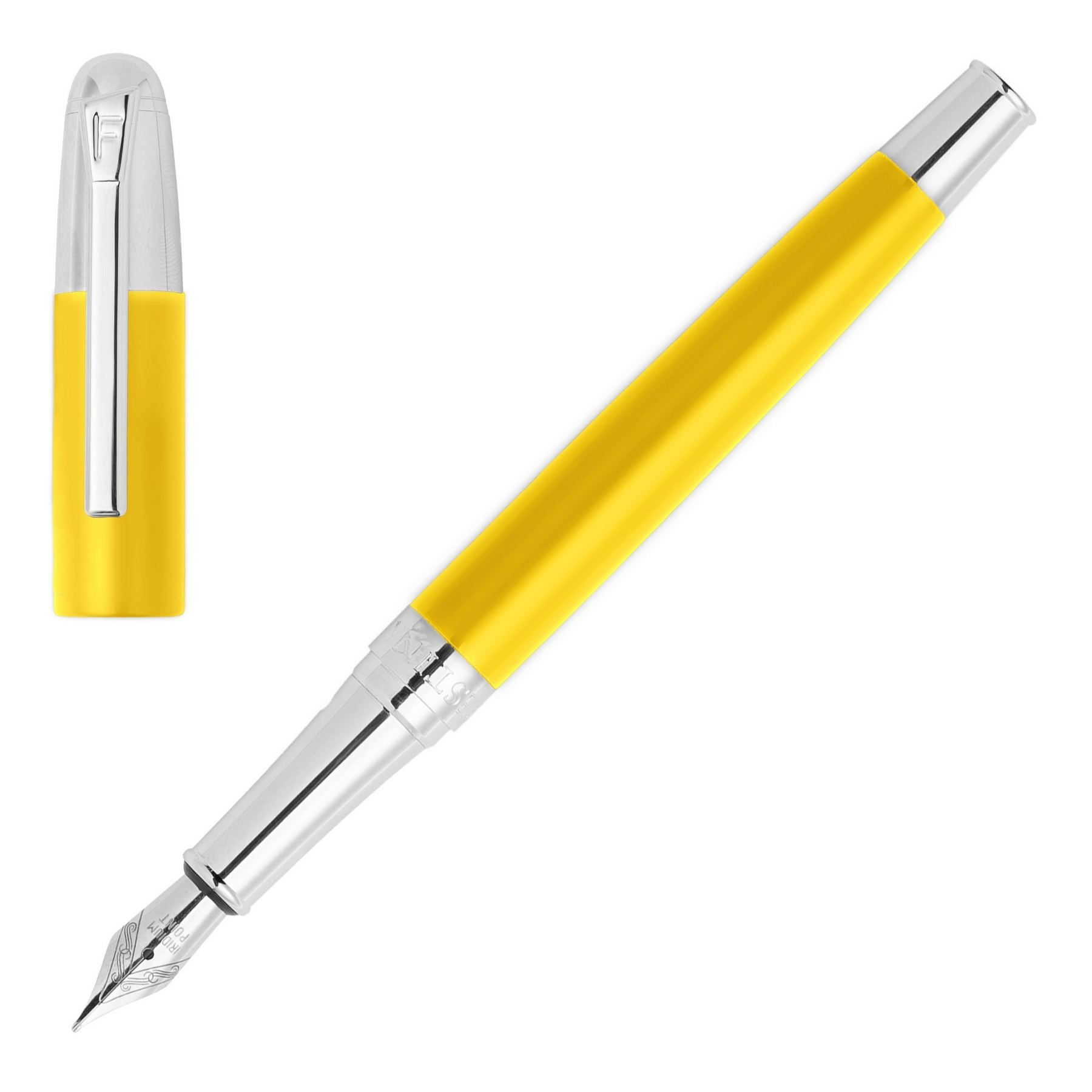 Stylo Plume Vintage Moulin Rouge - Jaune Or - 50g - Neuf Jamais Encré - Avec Cartouches