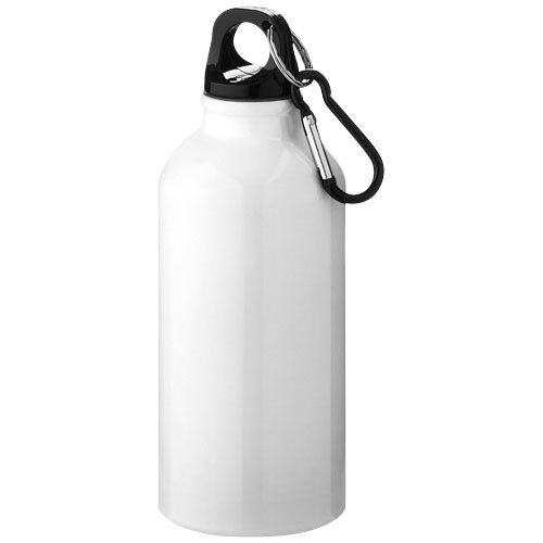 Bouteille d'eau Oregon de 400 ml en aluminium recyclé certifié RCS avec mousqueton