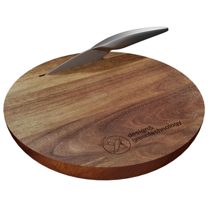 set de planche à découper et couteau FSC 100% bois d'acacia (Stock)