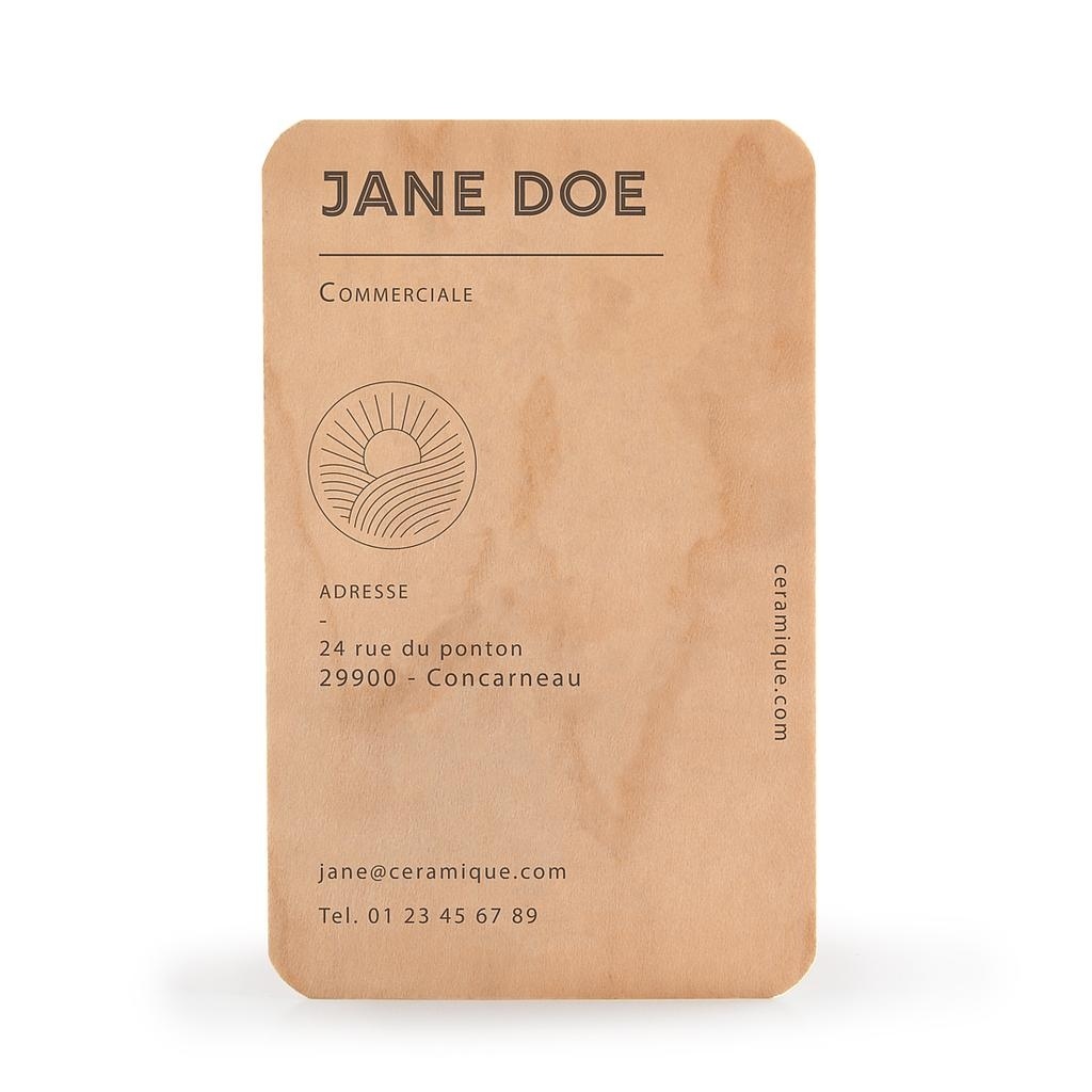 CARTE DE VISITE EN BOIS 85 x 54 mm Quadri recto