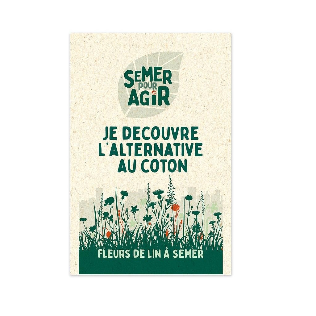 Sachet de graines 76 x 110 mm Je découvre l'alternative au coton - Semer pour agir