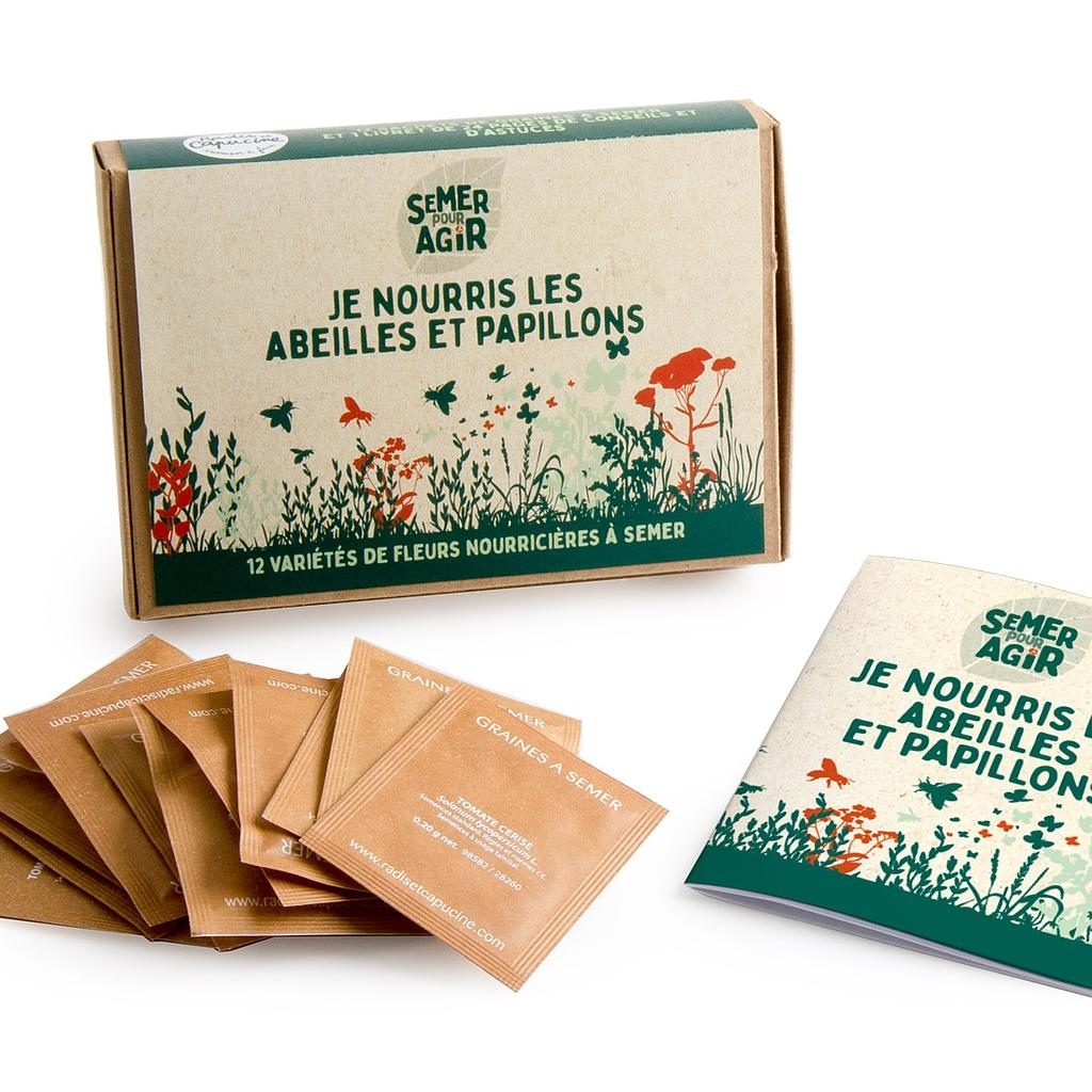 Coffret 12 graines - Je nourris les abeilles et papillons - Semer pour agir