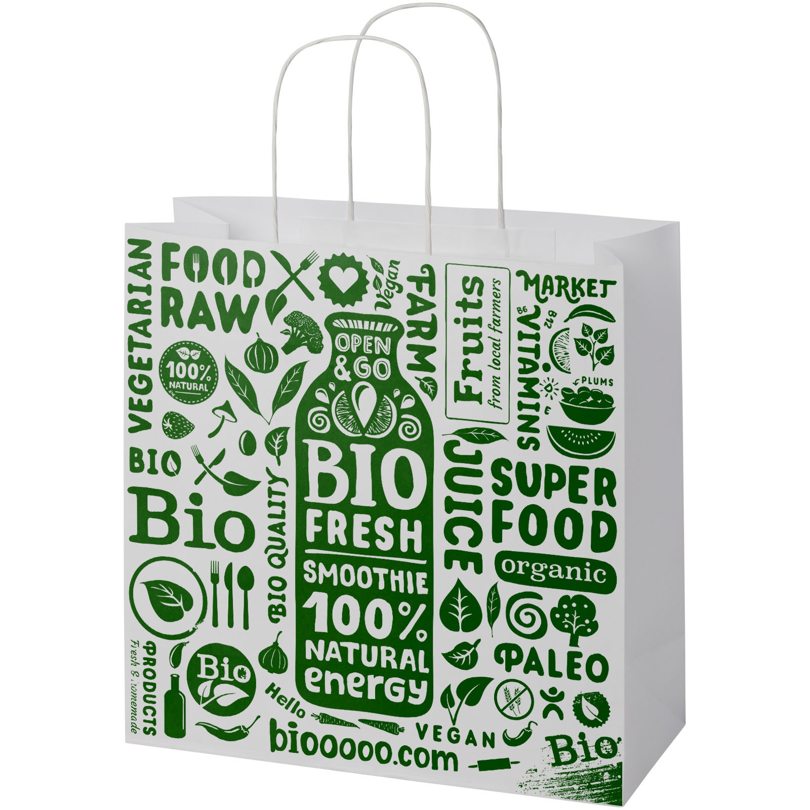 Sac en papier Kraft 120 g/m2avec poignées torsadées, XL