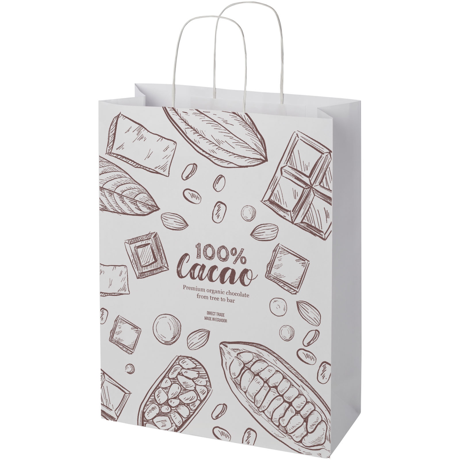 Sac en papier Kraft 120 g/m2avec poignées torsadées, XXL