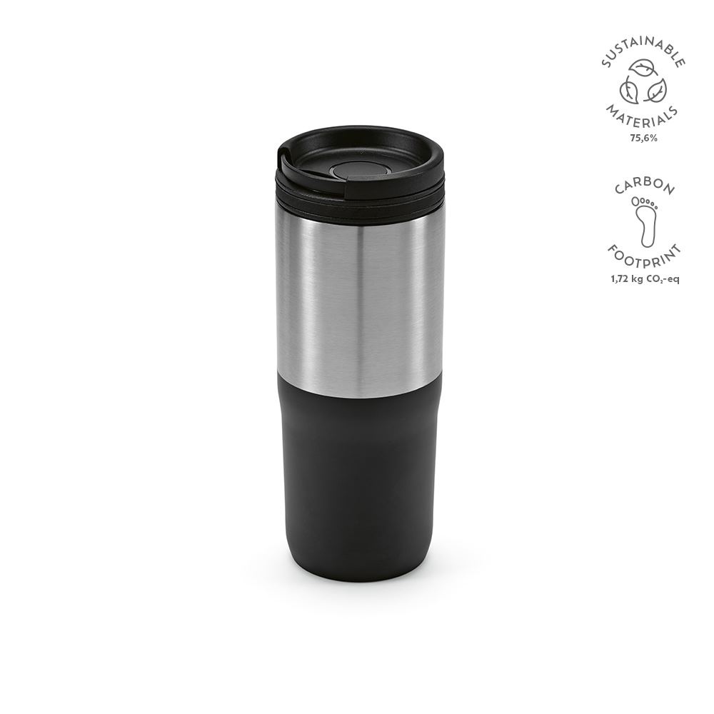 Mug de voyage Orange Acier inoxydable recyclé 600 ml