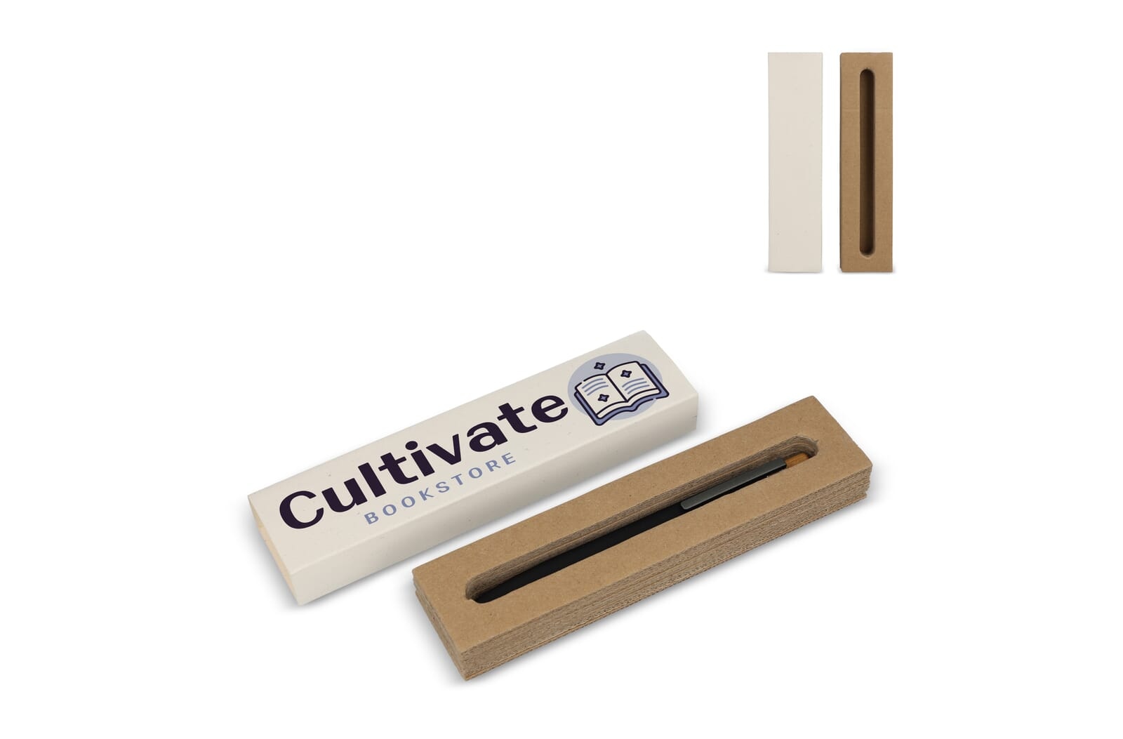 Boîte à stylo en carton de lait recyclé, 1 stylo