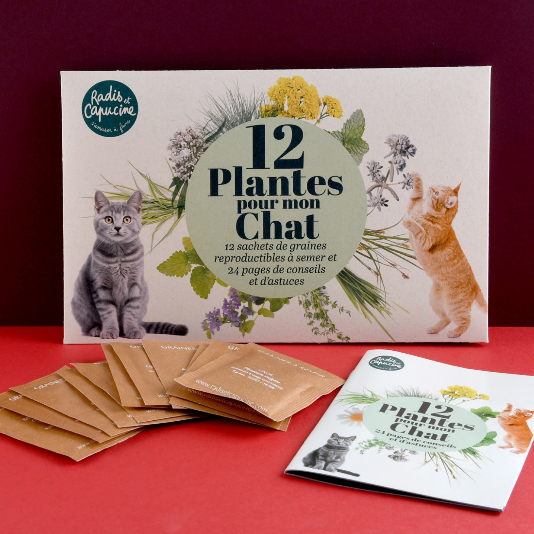 Enveloppe 12 sachets - Jardiner pour mon chat
