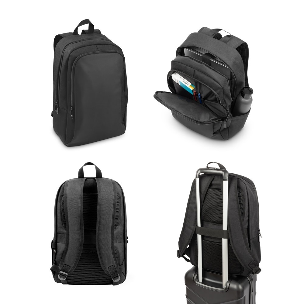 DRAMMEN. Sac à dos pour ordinateur portable en 600D, polyester recyclé, haute densité avec revêtement résistant à l'eau et doublure en 900D polyester recyclé, 17'3'