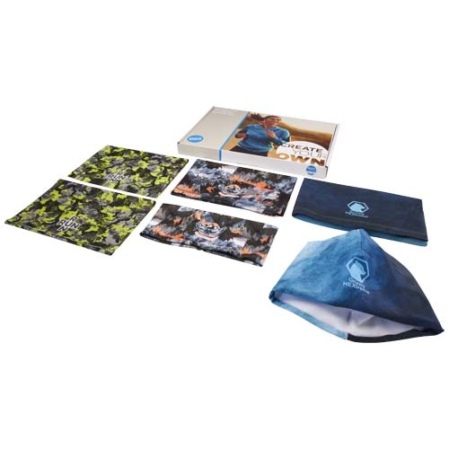 Boîte d'échantillons de couvre-chefs avec impression par sublimation