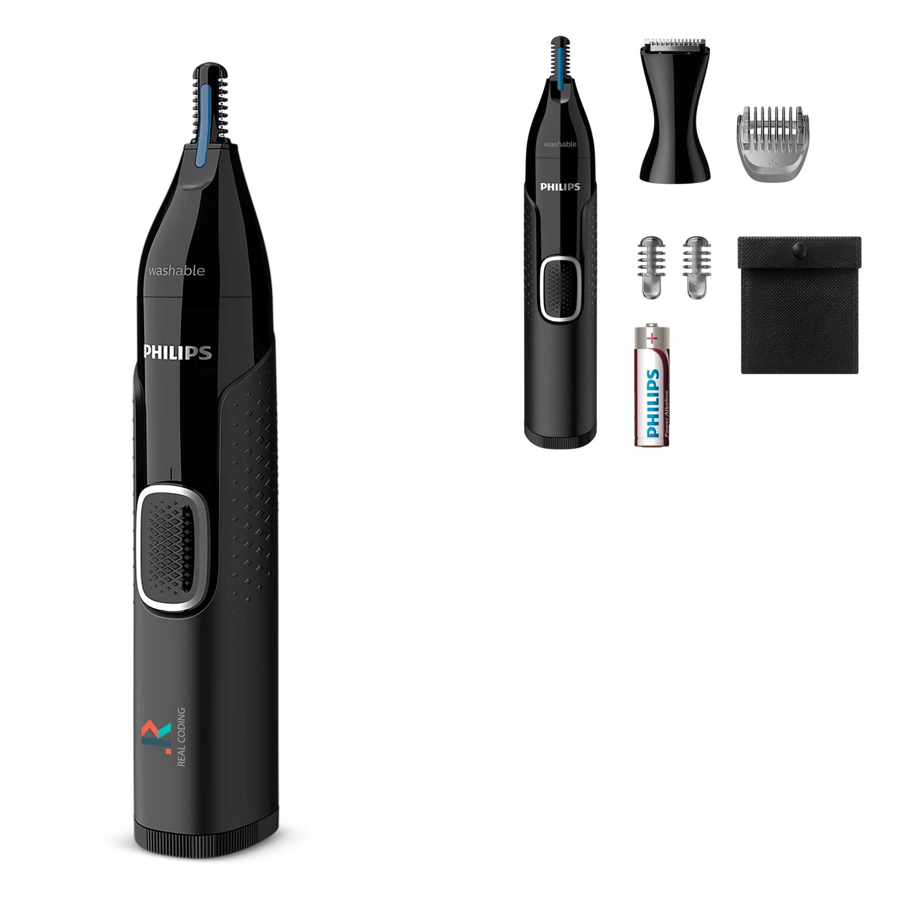 NT5650-Philips Tondeuse nez, oreilles et sourcils avec 5 accessoires