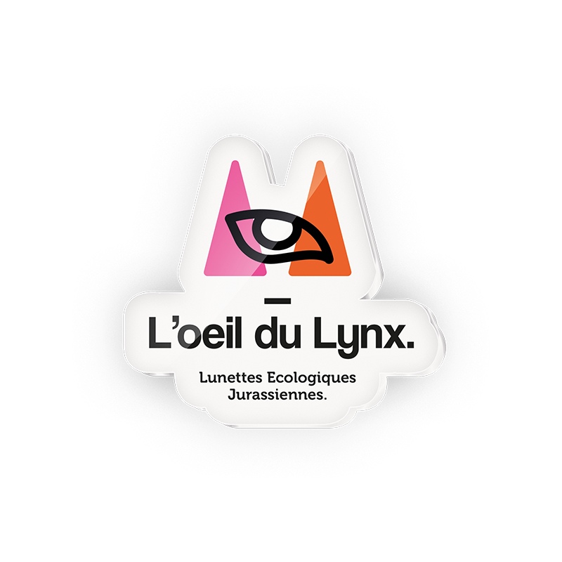 BADGE PLASTIQUE (PMMA) EP.2 mm AVEC PINCE-EPINGLE ET MAXI 20 cm2