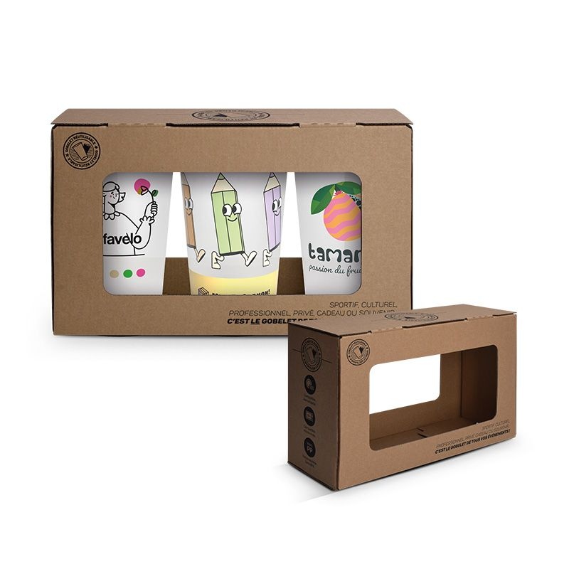 BOITE CARTON AVEC FENETRE POUR 3 OU 6 PICUP60 - MONTAGE COMPRIS