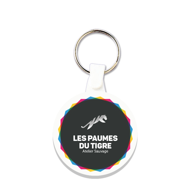 PORTE CLES PLASTIQUE SOUPLE ROND Ø41 mm (anneau 25 mm)