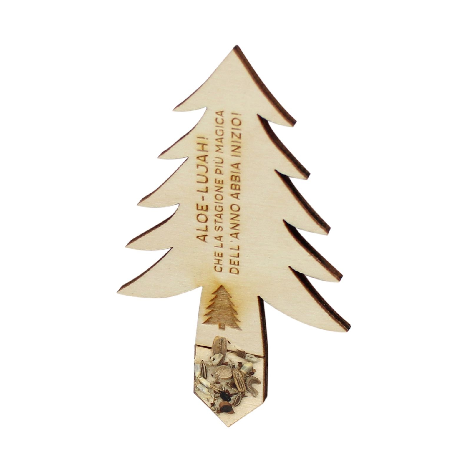 Stick bois à graines en sachet en forme de sapin