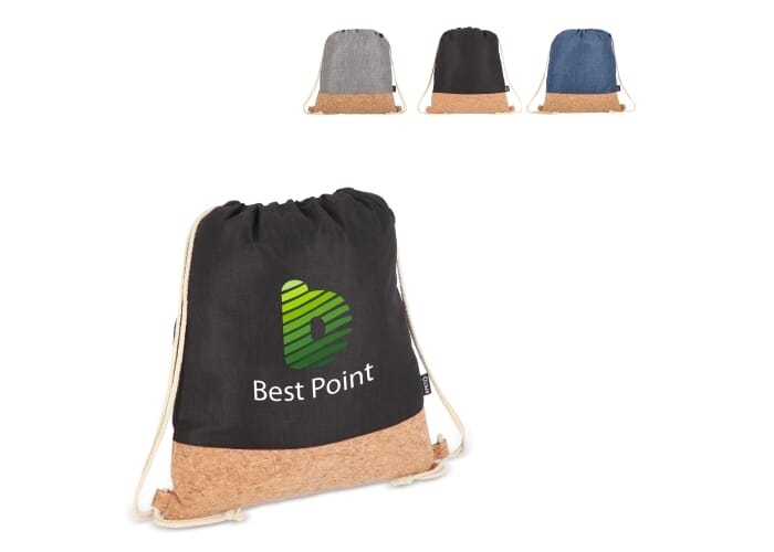 Sac à cordon R-PET et liège 35 x 40cm