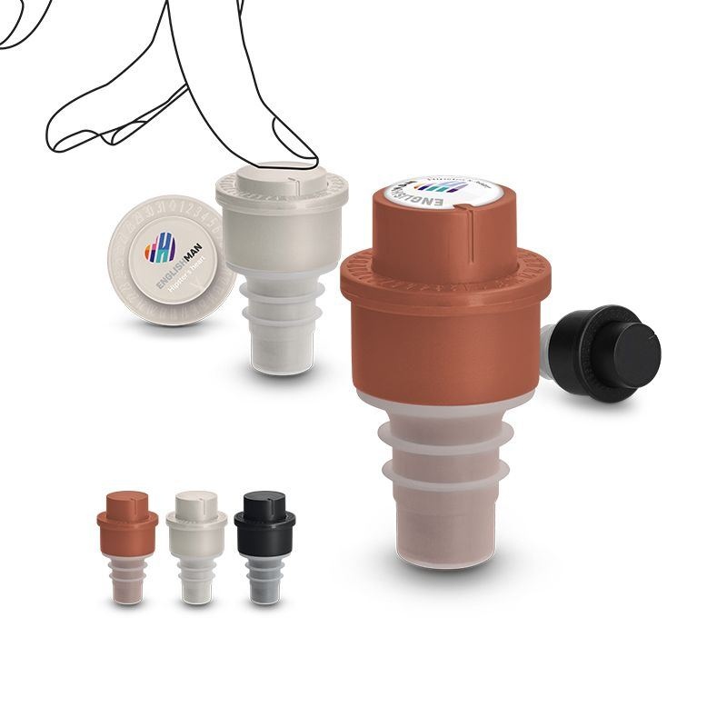 Bouchon de bouteille avec pompe vide d'air, pompe a vin lid. features a clip closure for secure storage.