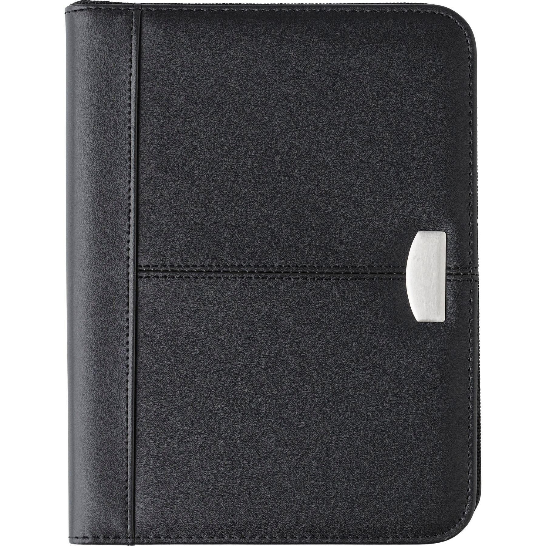 Conférencier A5 zippé en cuir reconstitué Rosa