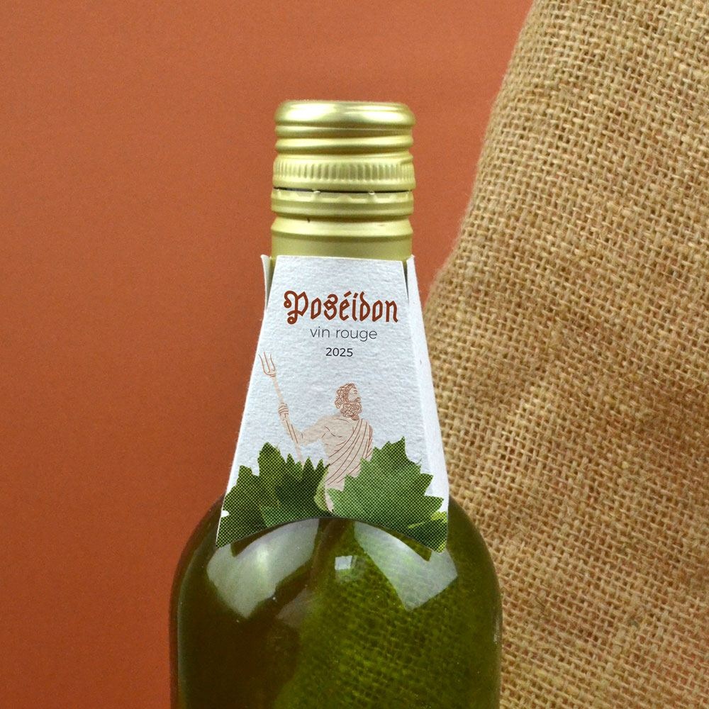 Collerette bouteille papier graines 4 faces