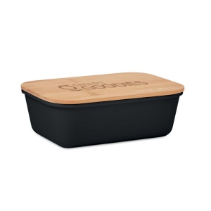 Lunch box publicitaire avec couvercle en bambou