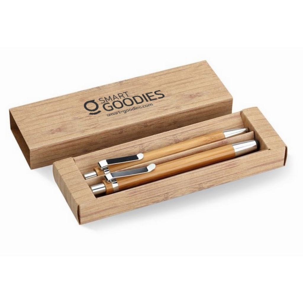 Coffret stylo et crayon en bambou