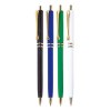 STYLO BILLE BLEUE PLASTIQUE CLIP METAL RETRACTABLE