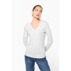 T-shirt col V manches longues femme