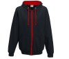 Sweat capuche zippé contrasté
