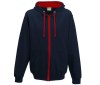 Sweat capuche zippé contrasté