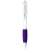 Stylo bille avec corps blanc et grip coloré Nash (encre noire)