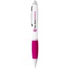 Stylo bille avec corps blanc et grip coloré Nash (encre noire)