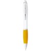Stylo bille avec corps blanc et grip coloré Nash (encre noire)