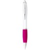 Stylo bille avec corps blanc et grip coloré Nash (encre noire)