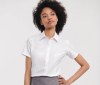 Ladies' short sleeve tailored herringbone shirt