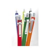 Stylo à encre bleue avec corps coloré translucide et clip en métal mat
