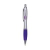 Stylo à encre bleue avec embout coloré antidérapant et clip en métal