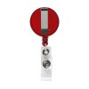 Porte-badge avec clip en métal, cordelette en nylon enroulable et clip du badge avec bouton pression