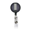 Porte-badge avec clip en métal, cordelette en nylon enroulable et clip du badge avec bouton pression