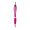 Stylo à encre bleue ou noire avec corps coloré translucide, embout antidérapant et clip en métal