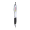 Stylo à encre bleue ou noire avec corps coloré translucide, embout antidérapant et clip en métal
