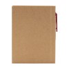 Mini bloc-notes en matériau recyclé avec environ 80 feuillets, papier crème ligné (70 g/m²), couverture cartonnée et dos relié